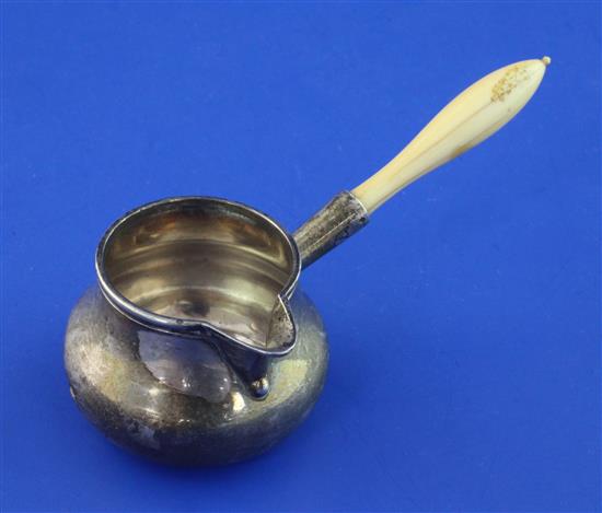 A Victorian miniature silver brandy pan, height 2in.